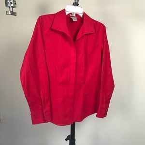 Chico's Red Blouse Top Shirt Size 1 S M No Iron